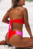 Color Block Strapless Bikini Set