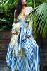 Bohemia Print Stripe Belted Cardigan