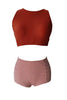 Stripe High Waist Tank Bikini Set