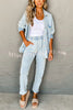 Vintage Look You Love Pocket Washed Denim Oversized Jacket