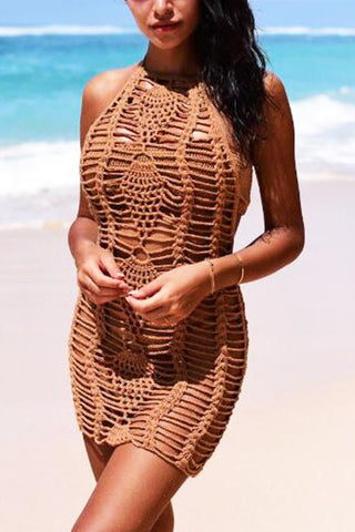 Hollow Crochet Cover Dress