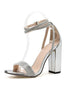 Rhinestone Chunky Heel Sandals