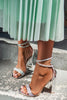 Rhinestone Chunky Heel Sandals