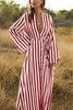 Single-breasted Stipe Shirt Dress