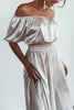 Satin Off Shoulder Skirt Set