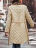 Stylish Color-Block Bandage Leopard Printed Pocket Lapel Collar Trench Coats