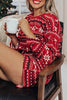 Christmas Drawstring Long Sleeve Pajamas Set