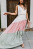 Color Block Sleeveless Maxi Dress