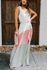 Color Block Sleeveless Maxi Dress