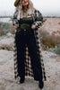 Single Breasted Plaid Long Shirt Coat
