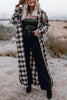 Single Breasted Plaid Long Shirt Coat