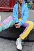Color Block Elastic Joggers