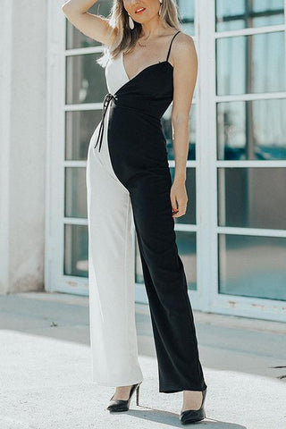 Contrast Color Slip Jumpsuit