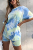Tie Dye Short Sleeve T Shirt Short Set