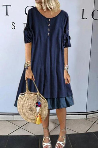 Button Ruffles Maxi Dress