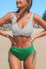 Stripe Lace Up Bikini Set