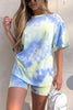 Tie Dye Short Sleeve T Shirt Short Set