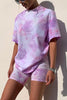 Tie Dye Short Sleeve T Shirt Short Set