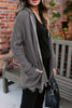 Fashion Casual Adult Solid Cardigan Hooded Collar Tops(6 Colors)