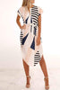 Casual Print Patchwork Irregular Dress Dresses