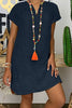 Fashion Casual Solid Patchwork V Neck Lantern Skirt Dresses