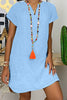 Fashion Casual Solid Patchwork V Neck Lantern Skirt Dresses