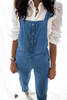 Casual Solid Buttons Stringy Selvedge Strapless Regular Jumpsuits