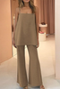 Casual Solid Patchwork Spaghetti Strap Sleeveless Two Pieces(4 Colors)