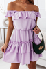 Ruffles Off the Shoulder Cake Skirt Dresses