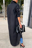 Casual Solid Patchwork Buckle Turndown Collar Tops