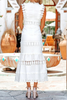 Casual Patchwork Lace V Neck Trumpet Mermaid Dresses