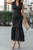 Casual Patchwork Lace V Neck Trumpet Mermaid Dresses(4 Colors)