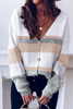 Shan Color Block Button Sweater