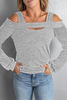 Casual Solid Patchwork Square Collar Tops(7 Colors)