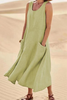 Casual Solid Patchwork U Neck Straight Dresses