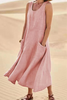 Casual Solid Patchwork U Neck Straight Dresses