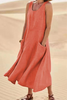 Casual Solid Patchwork U Neck Straight Dresses