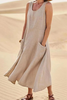 Casual Solid Patchwork U Neck Straight Dresses
