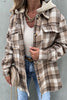 Fashion Casual Plaid Contrast Turndown Collar Outerwear