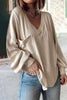 Casual Solid Solid Color V Neck Tops(8 Colors)