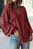 Casual Solid Solid Color V Neck Tops(8 Colors)