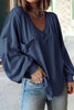 Casual Solid Solid Color V Neck Tops(8 Colors)