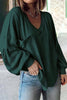 Casual Solid Solid Color V Neck Tops(8 Colors)