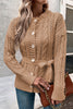 Casual Elegant Solid Hollowed Out Buttons O Neck Tops