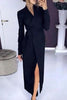 Celebrities Elegant Solid Frenulum Asymmetrical Solid Color V Neck Asymmetrical Dresses