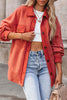 Street Elegant Solid Patchwork Pocket Shirt Collar Outerwear(3 Colors)