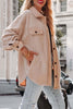 Street Elegant Solid Patchwork Pocket Shirt Collar Outerwear(3 Colors)