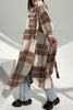 Sweet Elegant Plaid Striped Printing Shirt Collar Outerwear(3 Colros)