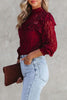 Sexy Elegant Solid Lace Hollowed Out Half A Turtleneck Tops(3 Colors)