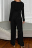 Casual Solid Patchwork Hooded Collar Straight Jumpsuits